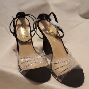 Sheln Rhinestones on Black Heels SZ 6